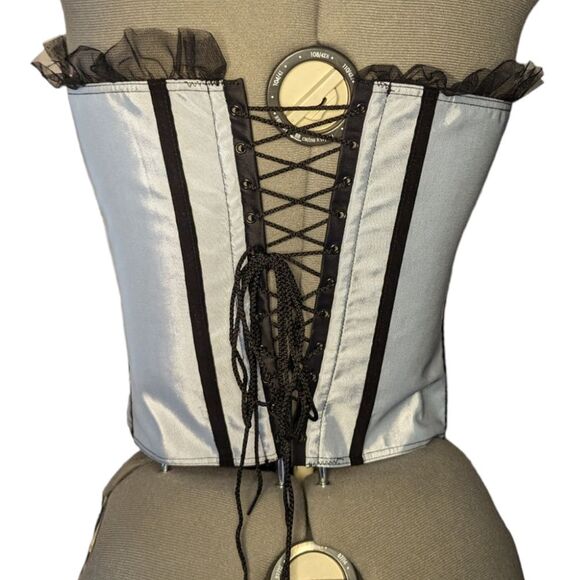 Women's NWT Empire Intimates Light Blue Lace Up Overbust Corset, Size 40 - Picture 4 of 7